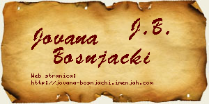Jovana Bošnjački vizit kartica